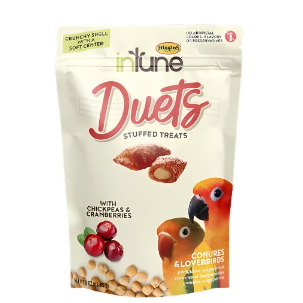 Higgins InTune Duets Stuffed Chikpeas and Cranberry Cockatiel and Conure Bird Treats - 3 Oz Default Title