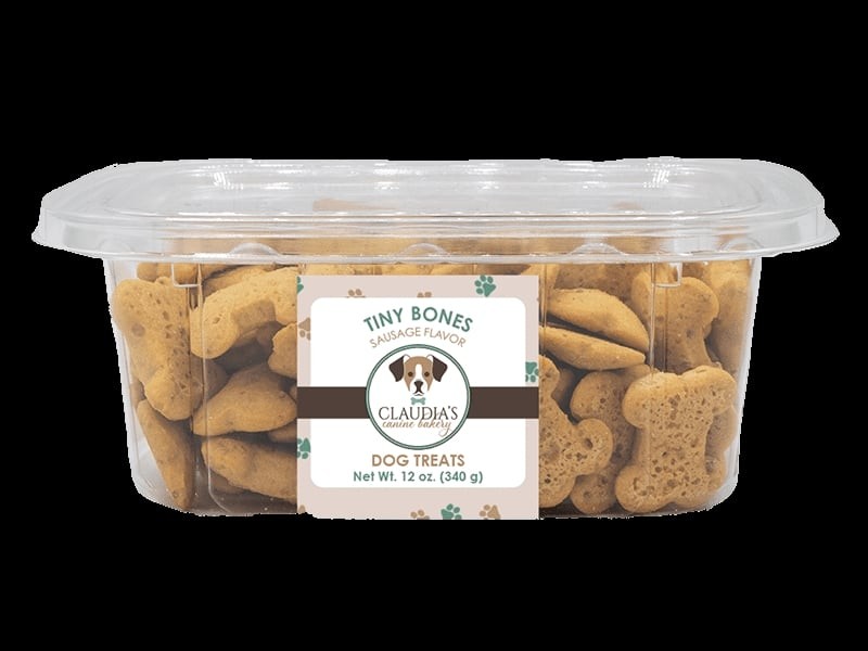 Claudia's Canine Bakery Tiny Bones Sausage Flavor Biscuit Dog Treats - Large - 12 Oz - 9 Pack