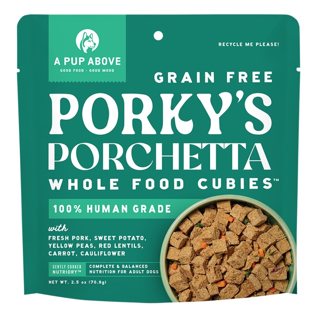 A Pup Above Cubies Grain-Free Pork's Porchetta Air-Dried Dog Food - 2.5 Oz - 10 Count