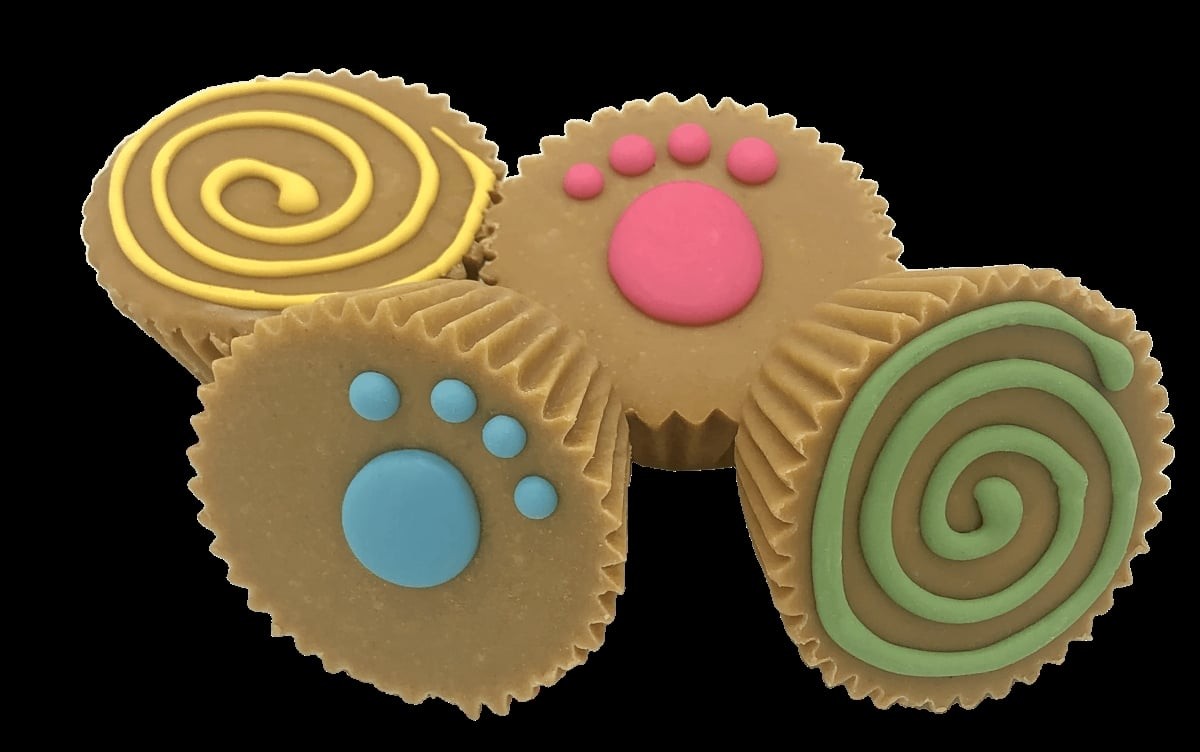 Claudia's Canine Bakery Everyday Peanut Butter Cups Paw Print Dog Biscuits - 12 Count