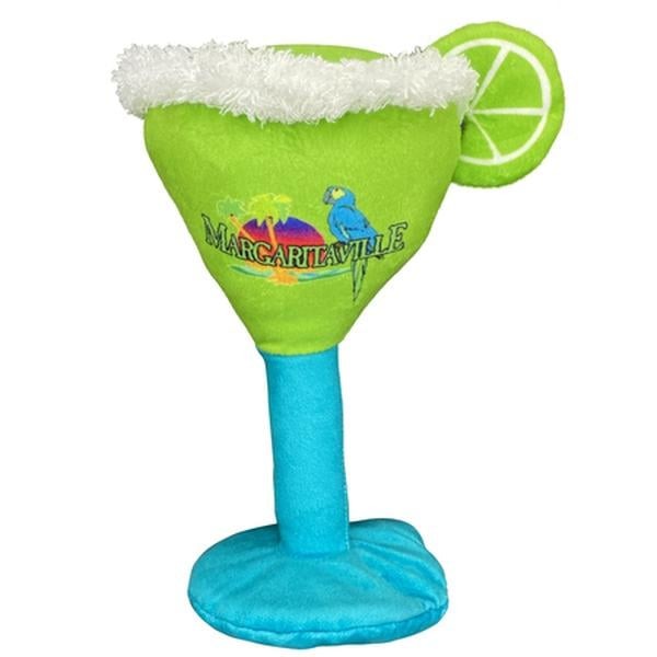 Multipet Margaritaville Margarita Glass with Lime Squeak and Plush Dog Toy