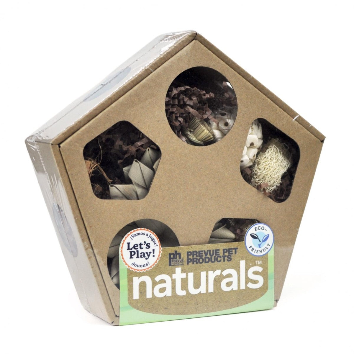 Prevue Pet Products Naturals Large Pentagon Forage N' Play Box Small Animal Toy and Hideout