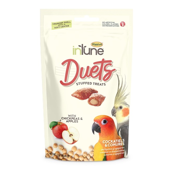 Higgins InTune Duets Stuffed Chikpeas and Apples Cockatiel and Conure Bird Treats - 3 Oz Default Title