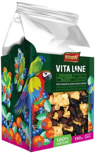 A&E Cage Company Vitapol VitaLine Orchard and Forest Fruits Exotic and Parrot Bird Treats - 150 Grams