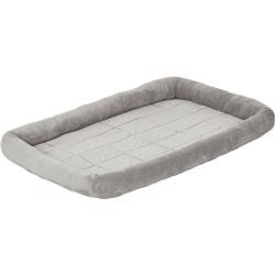 Midwest Homes Quite Time Deluxe Rectangular Diamond Stitch Bolster Dog Bed or Crate Mat - Gray 48 Inch