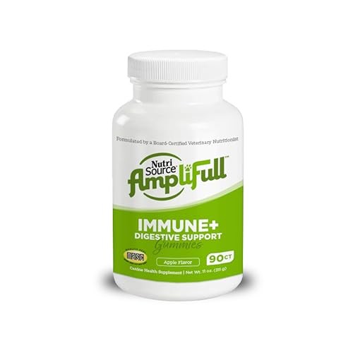 Nutrisource AmpliFull Immune plus Digestive Support Gummies Apple Supplemental Dog Chews - 90 Count - 11 Oz - Case of 6