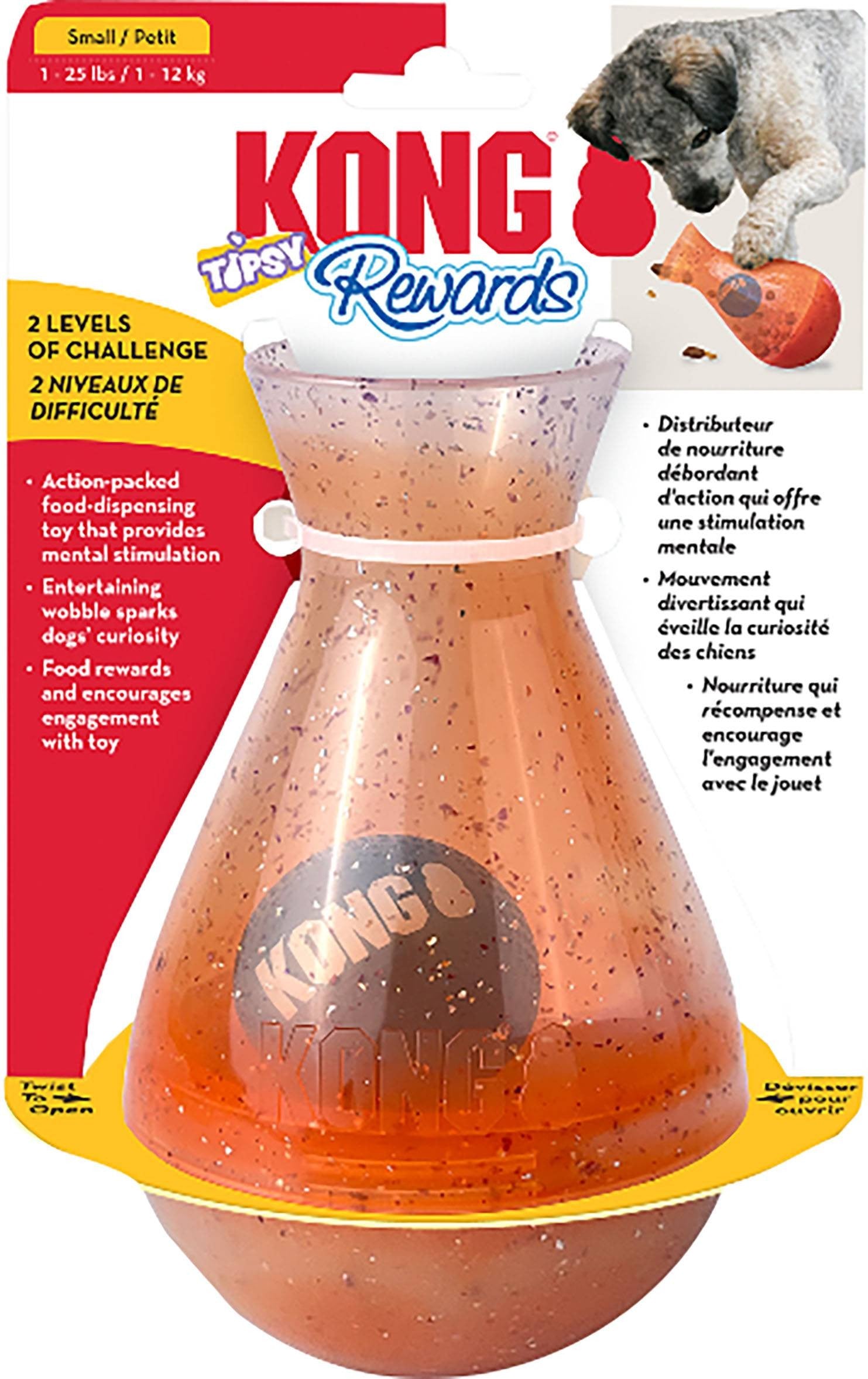 Kong Rewards Tipsy Food and Treat-Dispensing Wobbly Interactive Dog Feeder and Toy - Small