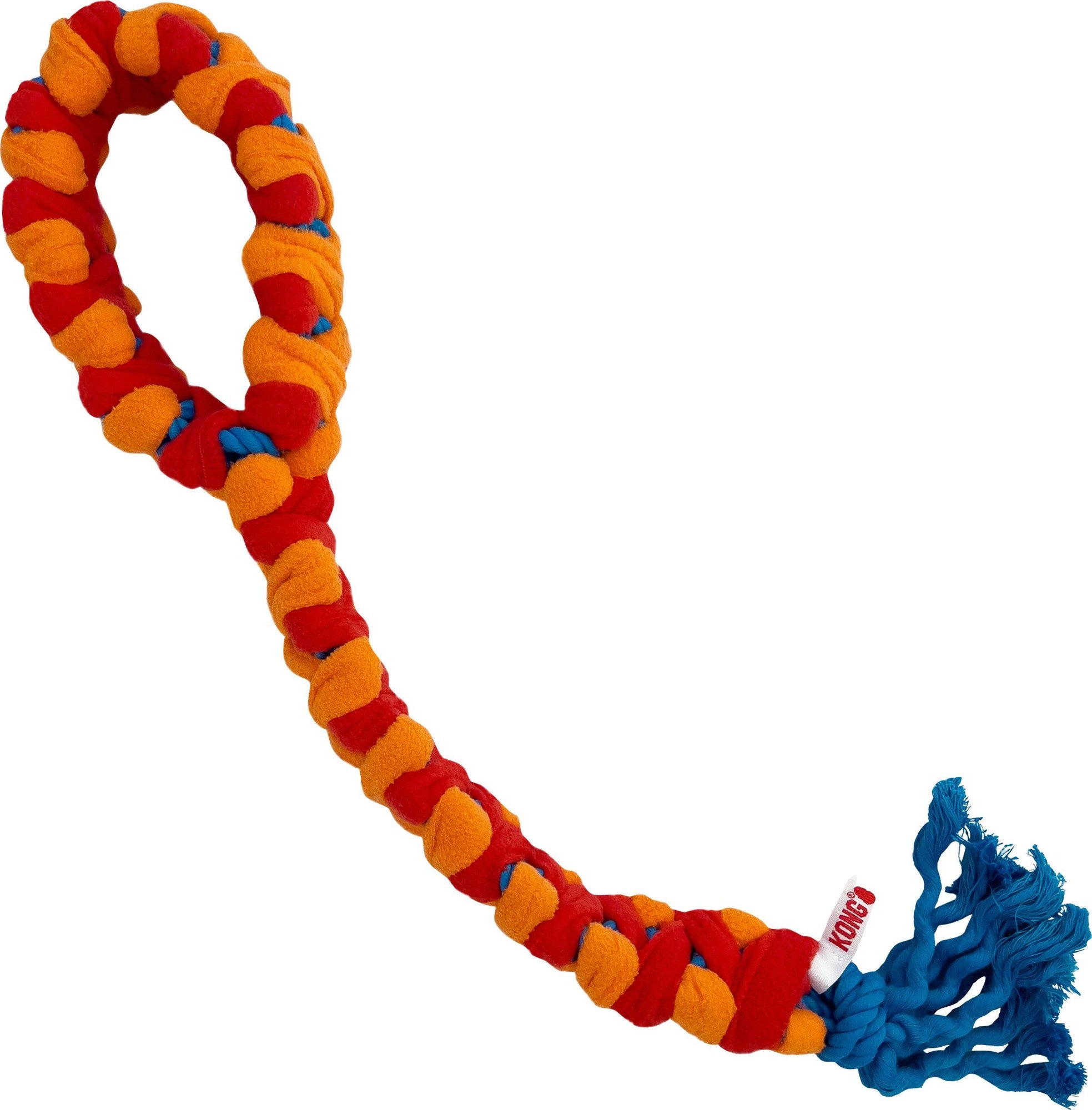 Kong Rope Rally Tug Looped Handle Woven Fleece Wrapped Durable Fetch and Tug Dog Toy - Medium/Large Default Title