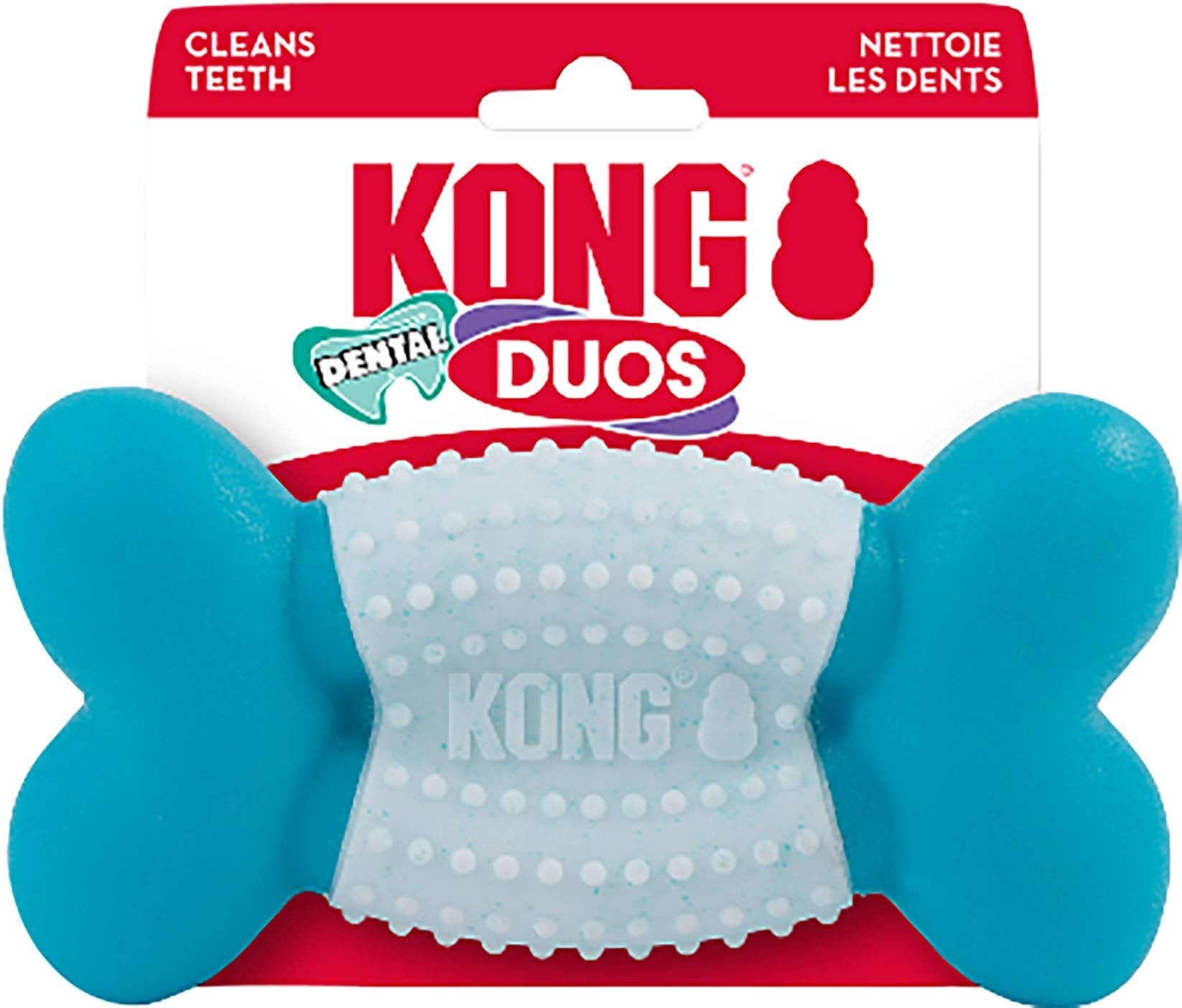 Kong Dental Duos Bone Multi-Surfaced Dental and Teeth Cleaning Rubber Chew Dog Toy - Medium/Large Default Title