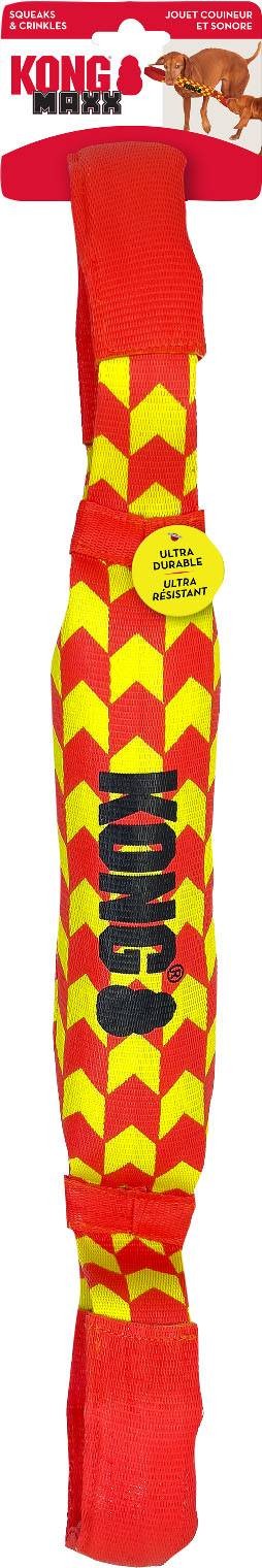 Kong Maxx Ballistic Tug Dual-Handle Puncture-Proof Dual-Layered Squeak and Nylon Plush Dog Toy - Large