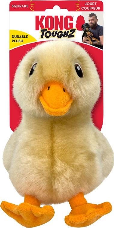 Kong Toughz Duck Durable and Squeak Extra Soft Plush Dog Toy - Medium