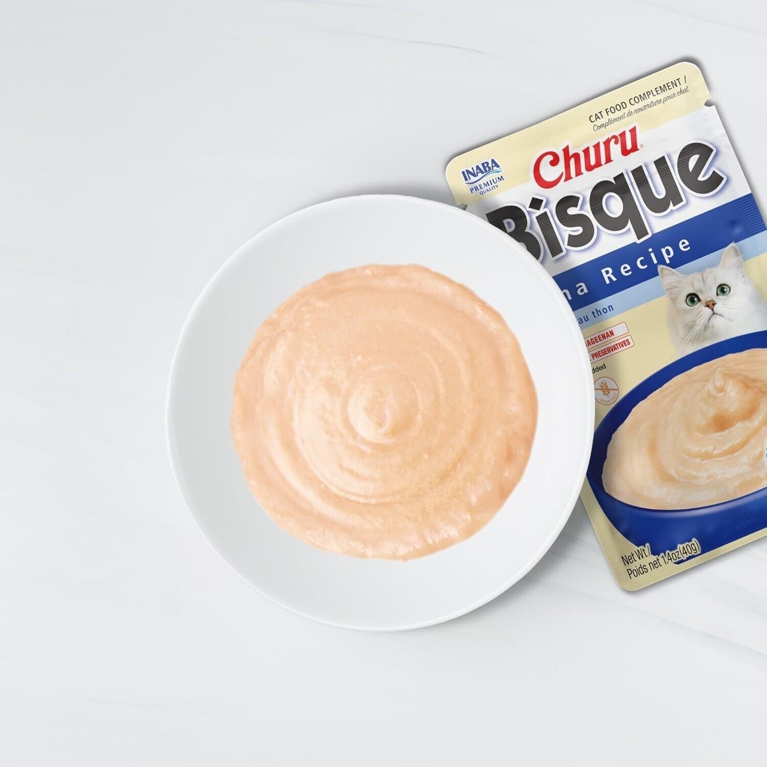 Inaba Churu Bisque Tuna Salmon Beef Chicken Creamy Wet Cat Food or Topper -  Variety Pack - 1.4 Oz - 12 Pack