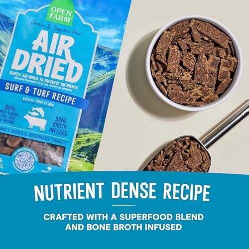 Open Farm Grain-Free Surf-and-Turf Bone-Broth Infused Air-Dried Dog Food or Topper - 32 Oz - Case of 8