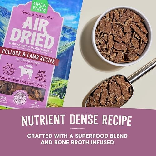 Open Farm Grain-Free Pollock and Lamb Bone-Broth Infused Air-Dried Dog Food or Topper