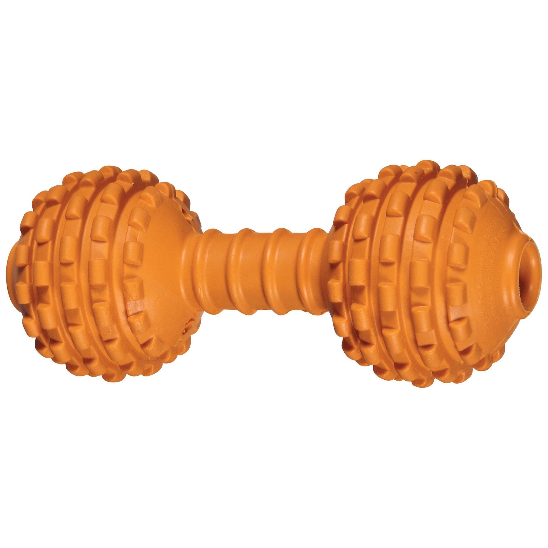 JW Pet Chompion Heavyweight Dumbell Treat-Inserting Dental and Fetch Rubber Dog Toy - Asst Color (Color may vary)