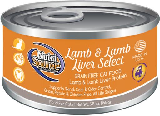 Nutrisource Grain-Free Lamb and Liver Canned Cat Food - 5 Oz - Case of 12  