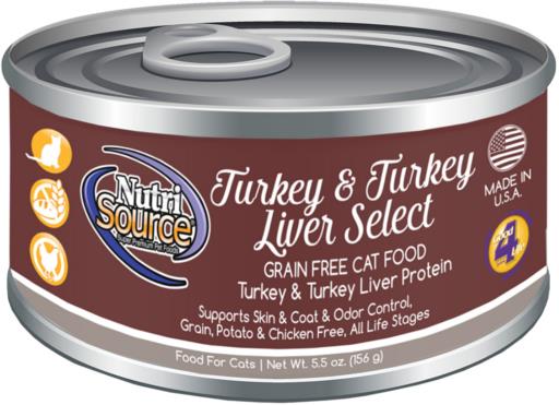 Nutrisource Grain-Free Turkey and Turkey Liver Canned Cat Food - 5 Oz - Case of 12  