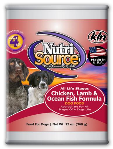 Nutrisource Chicken Lamb and Oceanfish Recipe Canned Dog Food - 13 Oz - Case of 12  