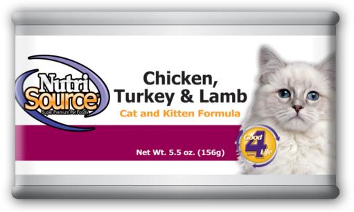 Nutrisource Chicken Turkey and Lamb Kitten Canned Cat Food - 5 Oz - Case of 12  