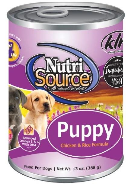 Nutrisource Chicken and Rice Puppy Formula Canned Dog Food - 13 Oz - Case of 12  