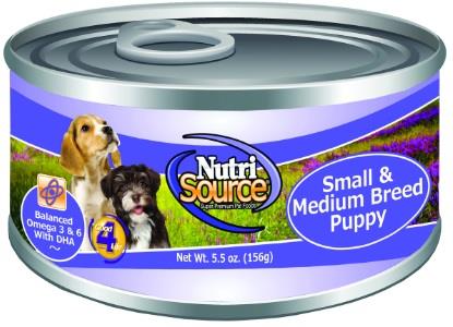 Nutrisource Chicken and Rice Small and Medium-Breed Puppy Formula Canned Dog Food - 5.5 Oz - Case of 12  