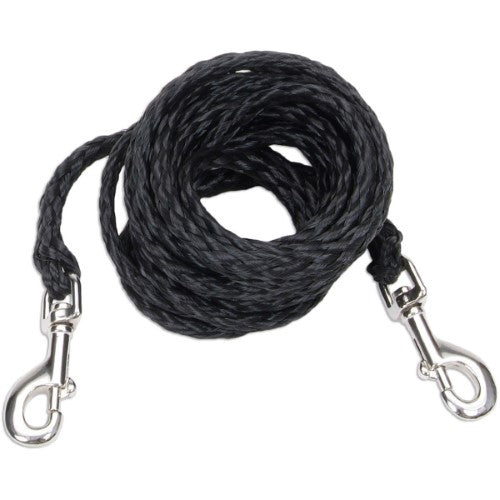 Coastal Heavy-Duty Poly Thick Braided Rope Big Tie Out - Black - Small - L:10 Ft X W:3/8 Inch