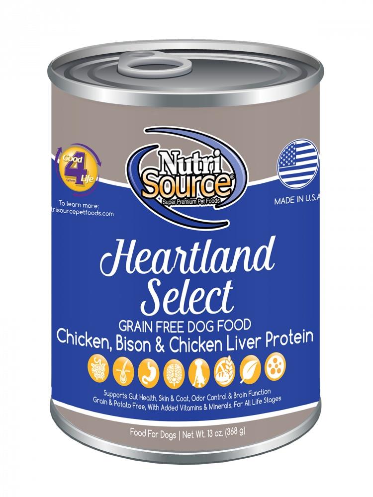 Nutrisource Grain-Free Heartland Select Chicken Canned Dog Food - 13 Oz - Case of 12  