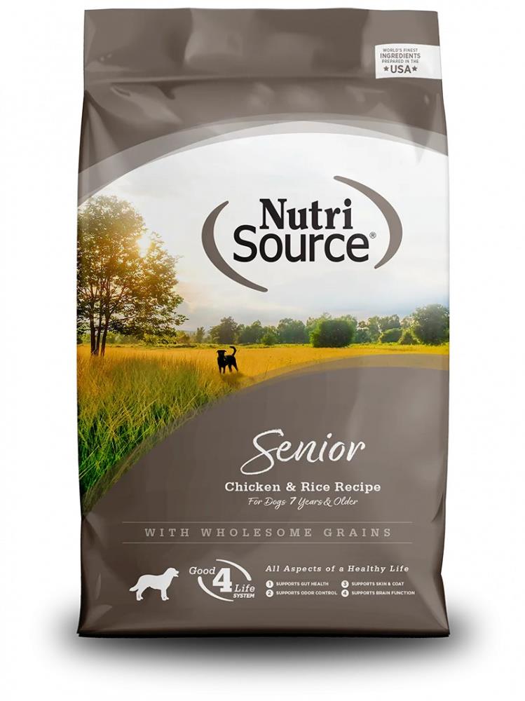 Nutrisource Chicken and Brown Rice Senior Adult Dry Dog Food - 26 Lbs  