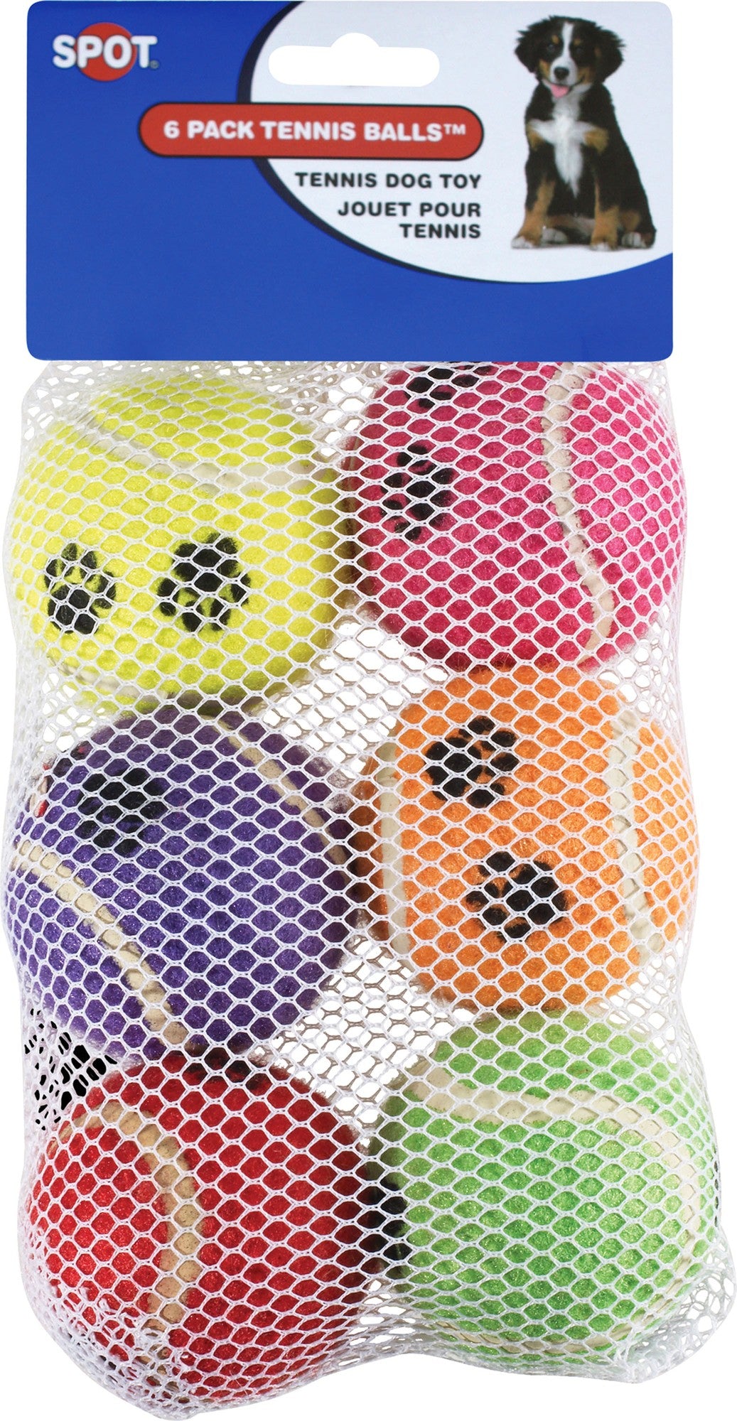 Ethical SPOT Tennish Balls Assorted Color Dog Toys - Value Pack - 6 Count