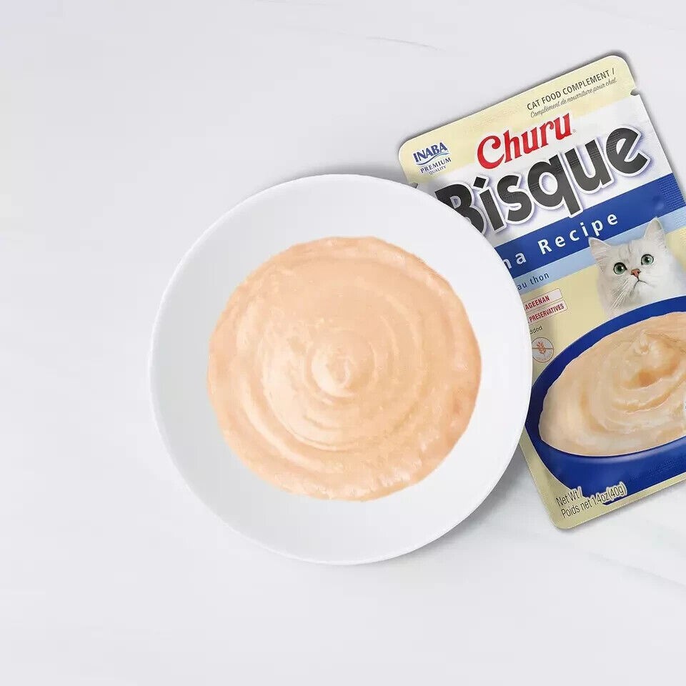 Inaba Churu Bisque Chicken Creamy Wet Cat Food or Topper Pouch - Variety Pack - 1.4 Oz - 12 Pack