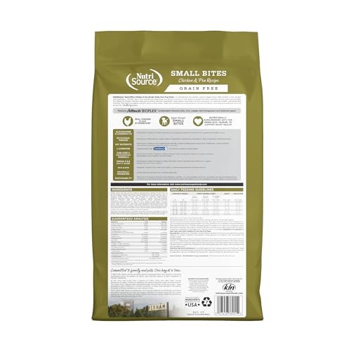 Nutrisource Grain-Free Small Bites Chicken and Pea Dry Dog Food - 12 Lbs