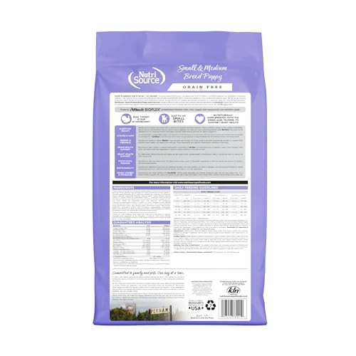 Nutrisource Grain-Free Turkey Whitefish and Menhaden Small and Medium Breed Puppy Dry Dog Food - 12 Lbs