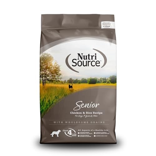 Nutrisource Chicken and Rice with Wholesome Grains Senior Adult Dry Dog Food - 12 Lbs