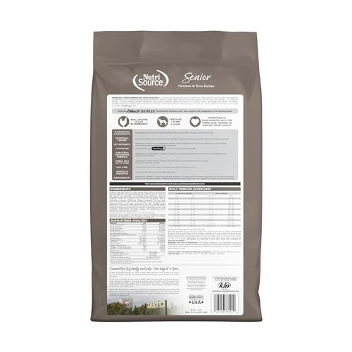 Nutrisource Chicken and Rice with Wholesome Grains Senior Adult Dry Dog Food - 12 Lbs