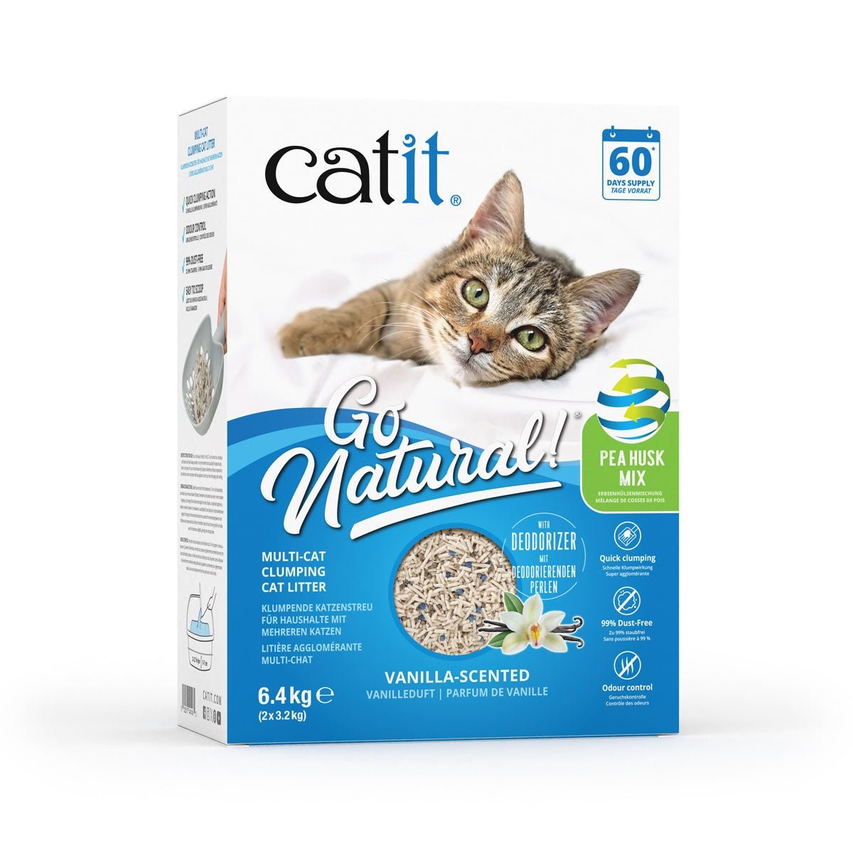 Catit Go Natural Plant-Based Eco-Friendly Pea Husk Mix Vanilla Scented Clumping Cat Litter - 14.1 Lbs Default Title