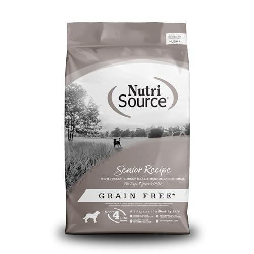 Nutrisource Grain-Free Turkey and Menhaden Senior Formula Dry Dog Food - 12 Lbs