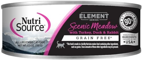 Nutrisource Element Series Scenic Meadow Grain-Free Turkey Duck and Rabbit Canned Cat Food - 5.5 Oz - Case of 12