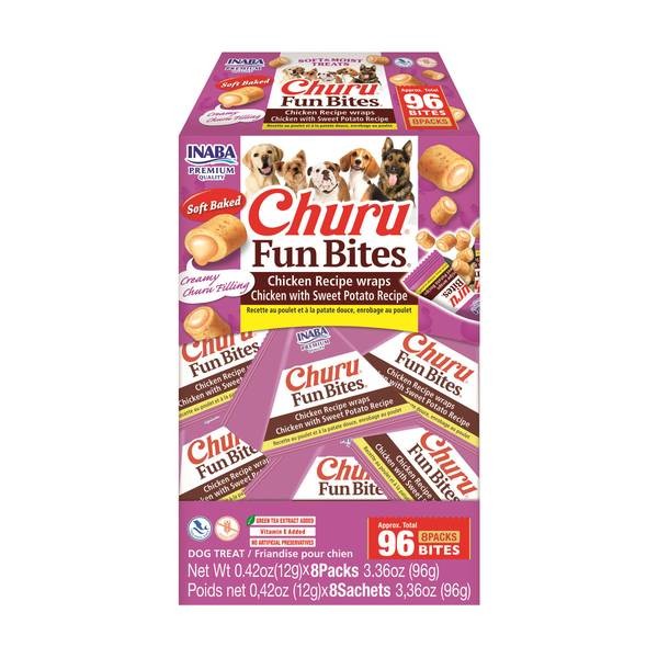 Inaba Churu Fun Bites Wrapped Chicken and Sweet Potato Soft and Chewy Dog Treats - 3.36 Oz