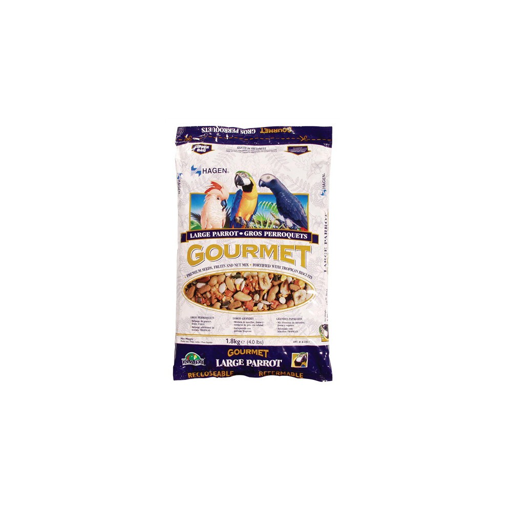 Hagen Hari Gourmet Tropi-Mix Premium Blend for Large Parrots Bird Food 4 Pounds