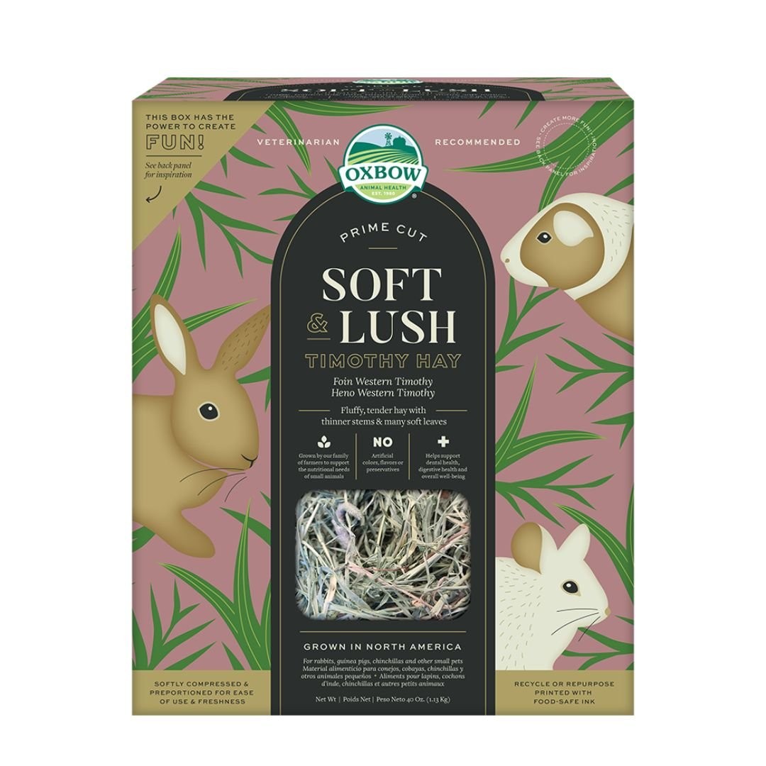 Oxbow Prime Cut Soft and Lush Tender Timothy Hay Small Animal Treat 40 Ounce