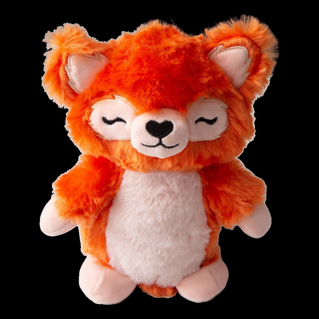 Snugarooz Foxy Panda with Repair Patch Squeak and Crinkle Plush Dog Toy - Red