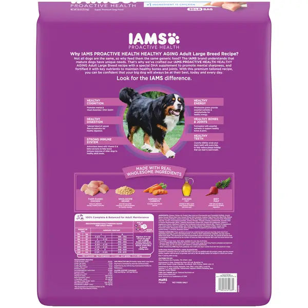 IAMS ProActive Health Healthy Aging Chicken Mature and Senior Large-Breed Dry Dog Food - 30 Lbs