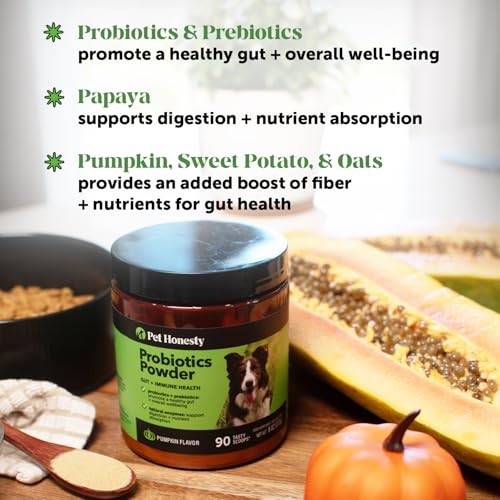 Pet Honesty Probiotics Powder Pumpkin Flavor Digestion and Immune Support Dog Supplement - 8 Oz - 90 Day Supply