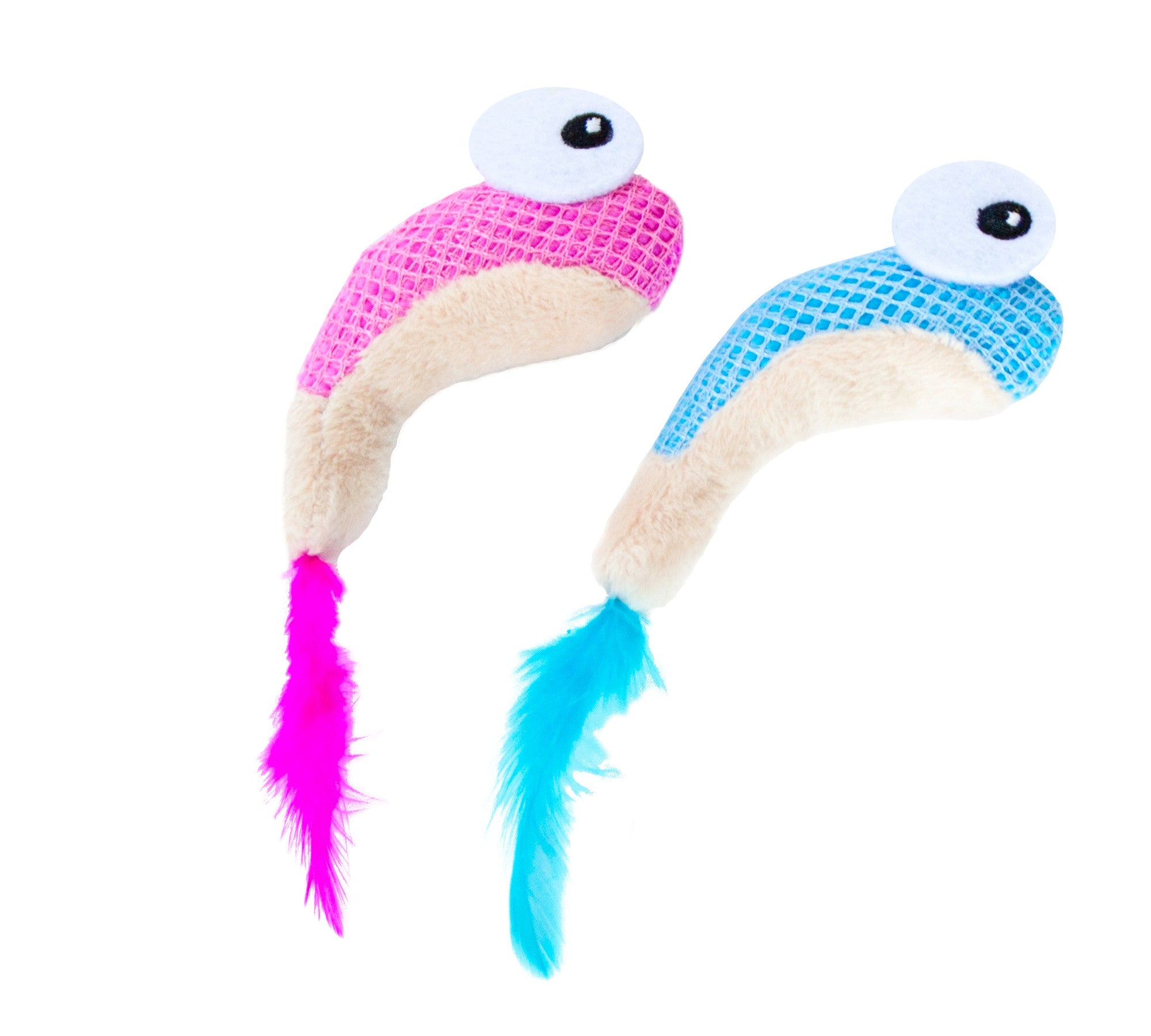 Outward Hound Catstages Dental Shrimpies Soft Mesh Plush Catnip Cat Toys - 2 Pack Default Title