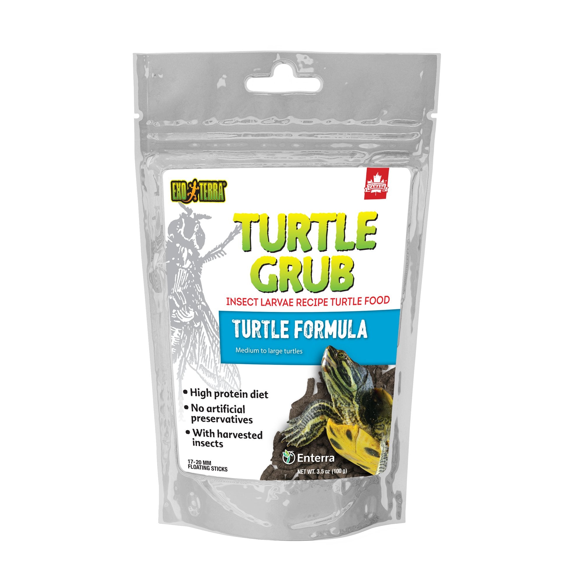 Exo Terra Turtle Grub Insect Larvae Recipe Turtle Food - 3.5 Oz