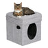 Midwest Homes Curious Cube Collapsible Squared Cat House Condo and Furniture Hideout - Silver