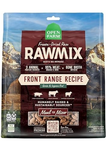 Open Farm Front Range Bone-Broth Infused Beef Pork Lamb Freeze-Dried Raw Dog Food or Topper - 13.5 Oz - Case of 6