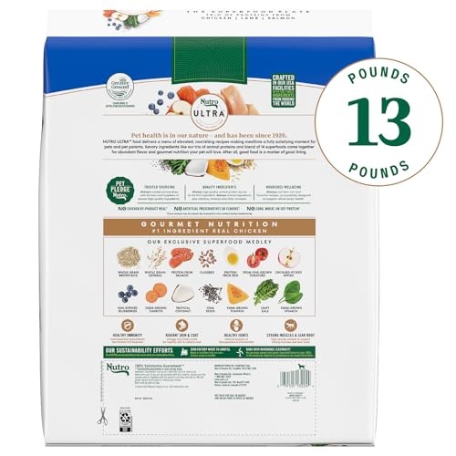 Nutro Ultra-High Protein Superfood Plate Chicken Lamb Salmon Large-Breed Adult Dry Dog Food - 13 Lbs