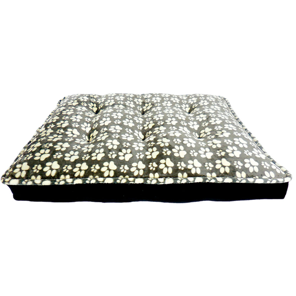 Arlee Bella OrthoLux Orthopedic Paw Print Mattress Waterproof Dog Bed - Gray - Medium - L:40 X W:30 X H:7 Inches 