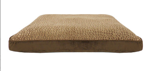 Arlee Bella OrthoLux Orthopedic Coconut Fur Mattress Dog Bed - Brown - Medium - L:40 X W:30 X H:7 Inches 